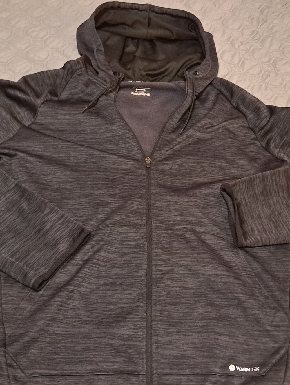 Tek Gear Warmtek Black Heather Full-Zip Hoodie Mens Sz XXL